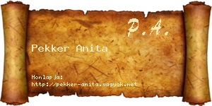 Pekker Anita névjegykártya